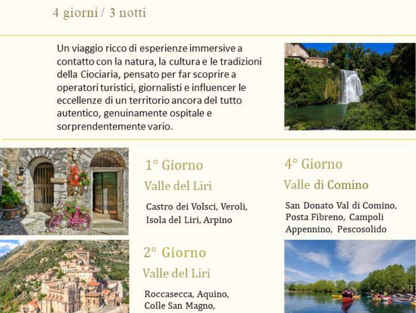La Ciociaria si fa conoscere: Educational FAM Trip & Press Tour